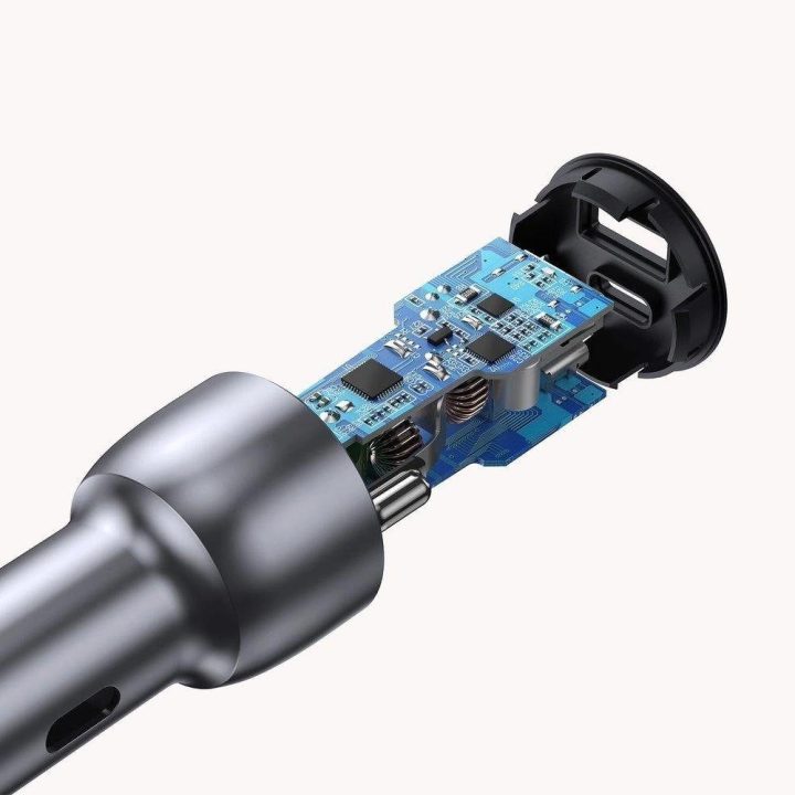 automobilinis įkroviklis USB / C tipo USB greitasis įkrovimas 3.0 36 W 3 A pilkos spalvos (CD213 60980)