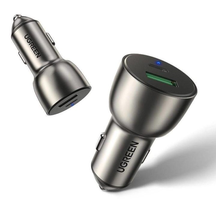 automobilinis įkroviklis USB / C tipo USB greitasis įkrovimas 3.0 36 W 3 A pilkos spalvos (CD213 60980)