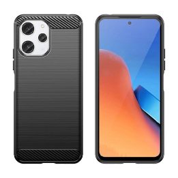 Lankstus anglies rašto dėklas, skirtas Xiaomi Redmi 12 Carbon Case - juodas