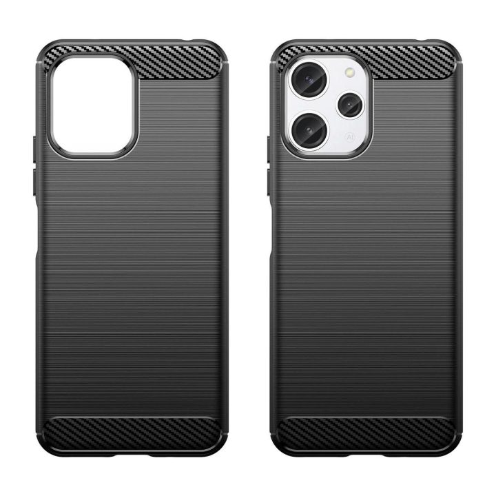 Lankstus anglies rašto dėklas, skirtas Xiaomi Redmi 12 Carbon Case - juodas