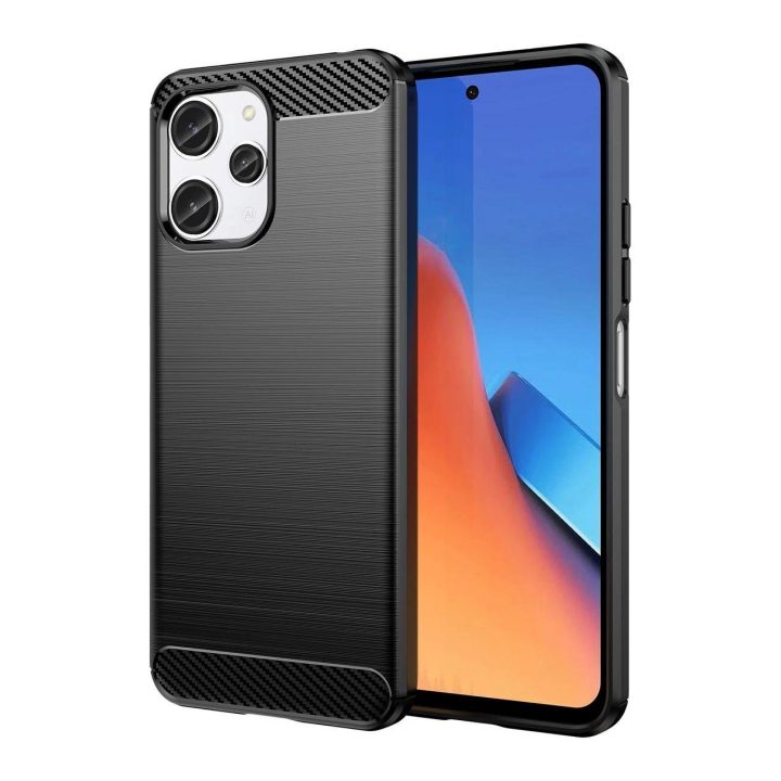 Lankstus anglies rašto dėklas, skirtas Xiaomi Redmi 12 Carbon Case - juodas