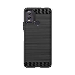 Carbon case silikoninis dėklas Nokia C22 - juodas