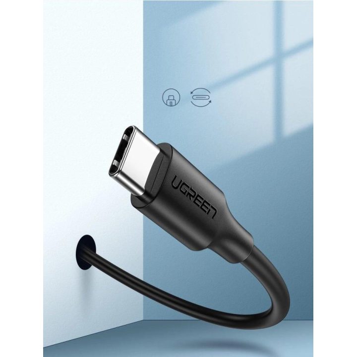 kabelis USB - C tipo USB 2 A 1 m ilgio juodas kabelis (60116)