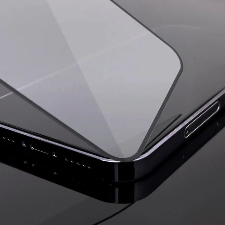 rinkinys, kurį sudaro 2x itin patvarus Full Glue grūdintas stiklas su rėmeliu iPhone 14 , iPhone 13 Pro / iPhone 13 juodas