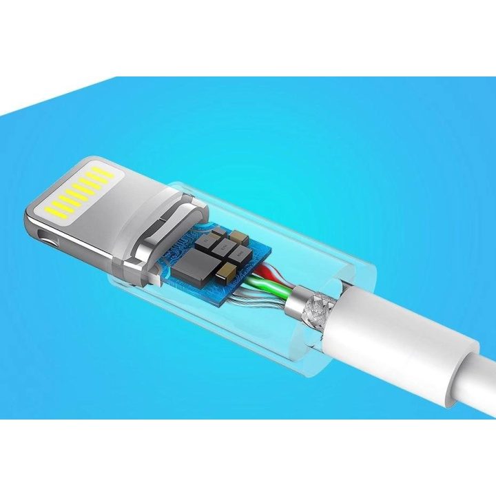 kabelis USB - Lightning MFI 1m 2,4A baltas (20728)
