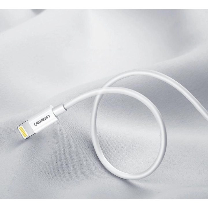 kabelis USB - Lightning MFI 1m 2,4A baltas (20728)