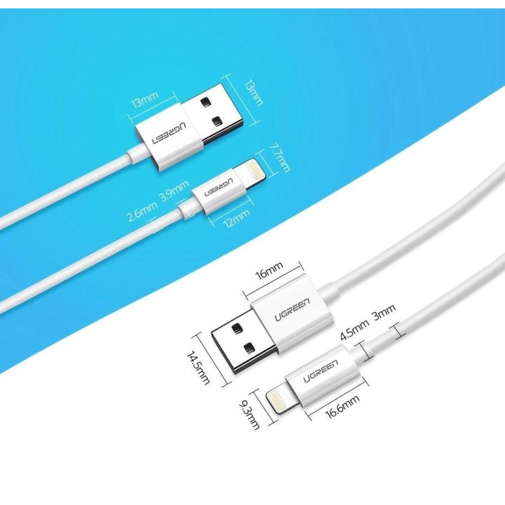 kabelis USB - Lightning MFI 1m 2,4A baltas (20728)