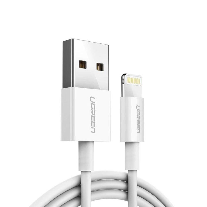 kabelis USB - Lightning MFI 1m 2,4A baltas (20728)