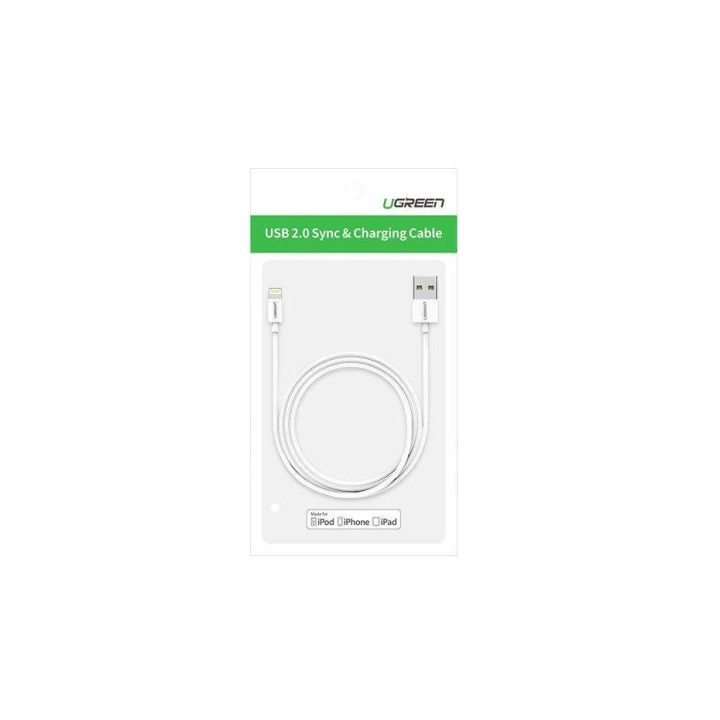 kabelis USB - Lightning MFI 1m 2,4A baltas (20728)