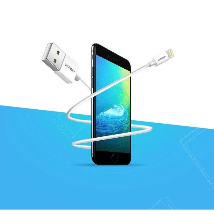 kabelis USB - Lightning MFI 1m 2,4A baltas (20728)