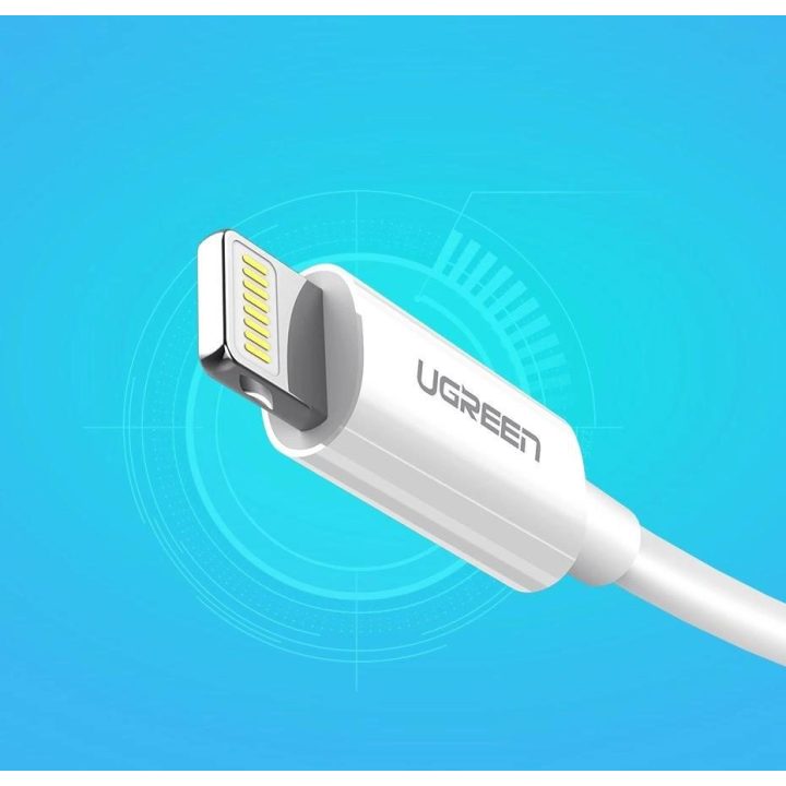 kabelis USB - Lightning MFI 1m 2,4A baltas (20728)