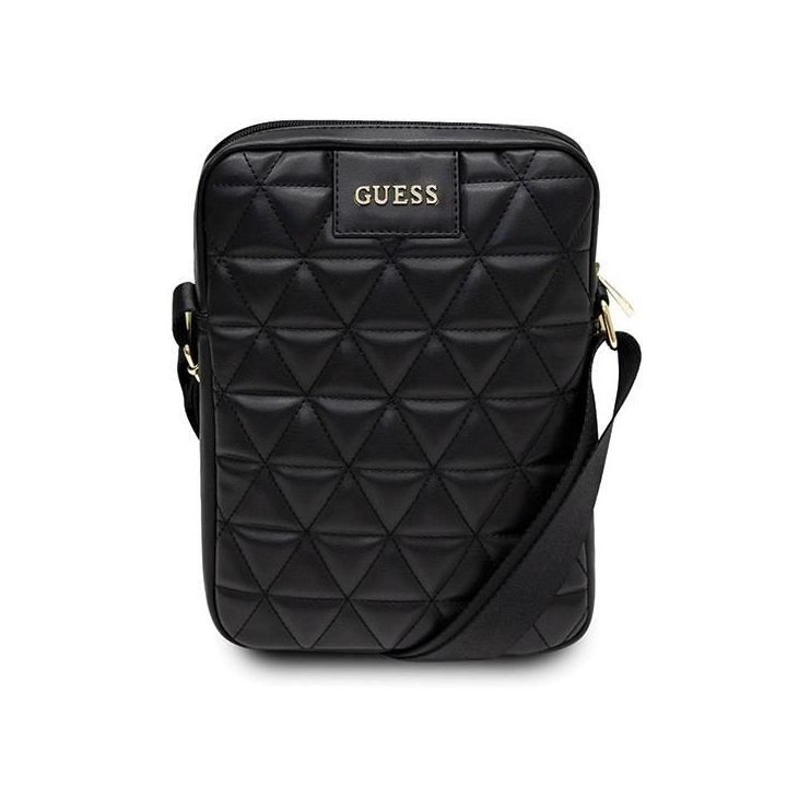 Guess Torba GUTB10QLBK 10 juodos/juodos spalvos dygsniuotas krepšys planšetėms