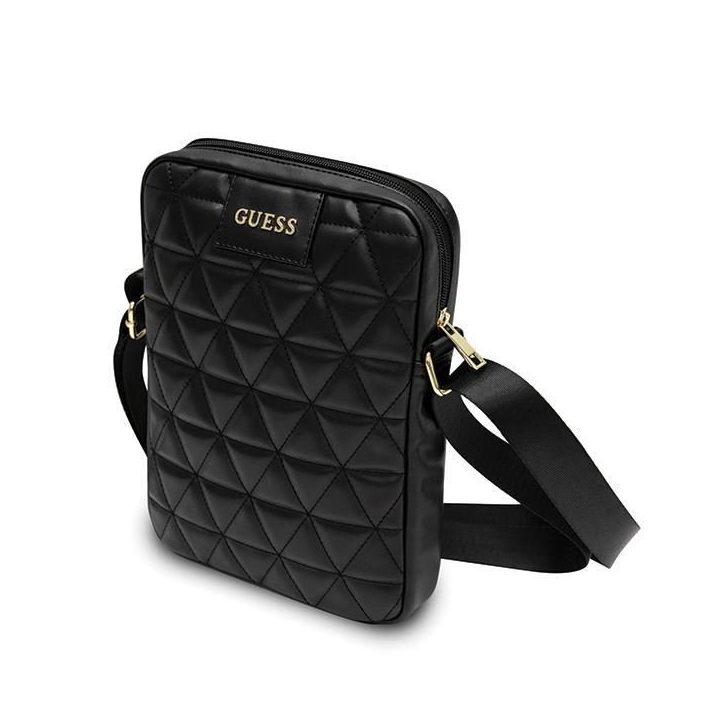 Guess Torba GUTB10QLBK 10 juodos/juodos spalvos dygsniuotas krepšys planšetėms