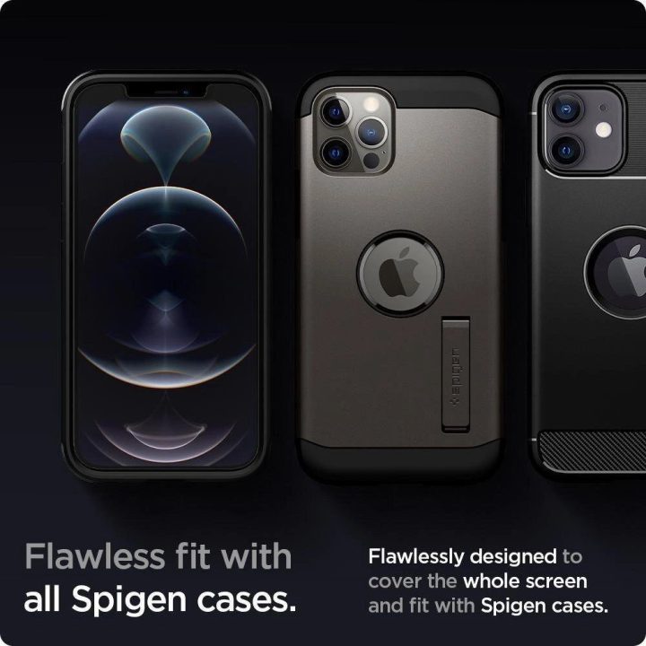 Apsauginis stiklas Spigen GLAS.TR EZ FIT 2 PAKETAI IPHONE 12/12 PRO