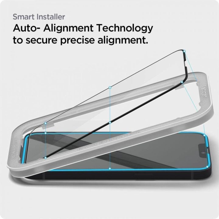 Apsauginis stiklas Spigen ALM GLASS FC 2 PAKETAI IPHONE 13/13 PRO / 14 BLACK