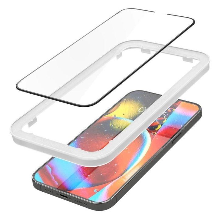 Apsauginis stiklas Spigen ALM GLASS FC 2 PAKETAI IPHONE 13/13 PRO / 14 BLACK