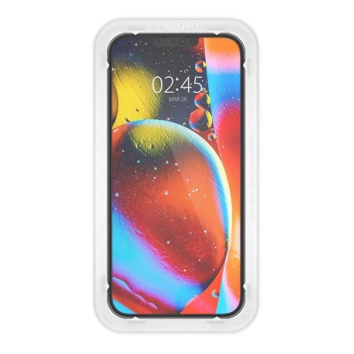 Apsauginis stiklas Spigen ALM GLASS FC 2 PAKETAI IPHONE 13/13 PRO / 14 BLACK