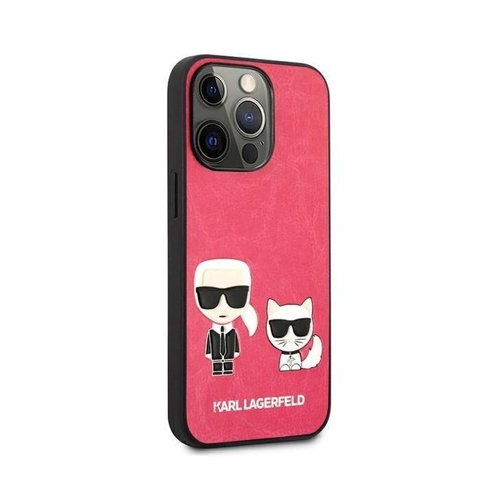 Karl Lagerfeld KLHCP13LPCUSKCP iPhone 13 Pro / 13 6,1 fuksija/juostelė deklas Ikonik Karl & Choupette