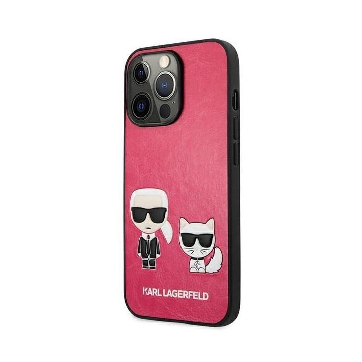 Karl Lagerfeld KLHCP13LPCUSKCP iPhone 13 Pro / 13 6,1 fuksija/juostelė deklas Ikonik Karl & Choupette