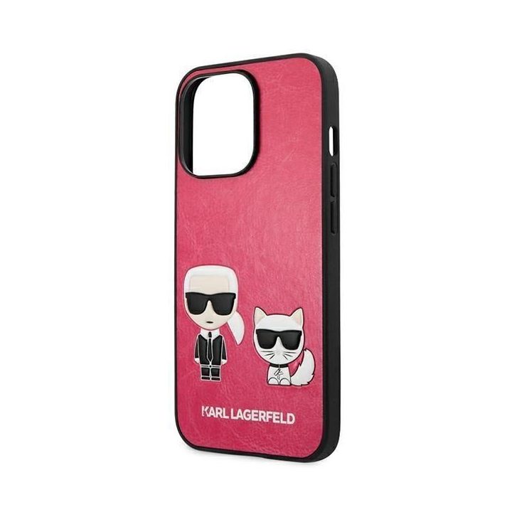 Karl Lagerfeld KLHCP13LPCUSKCP iPhone 13 Pro / 13 6,1 fuksija/juostelė deklas Ikonik Karl & Choupette