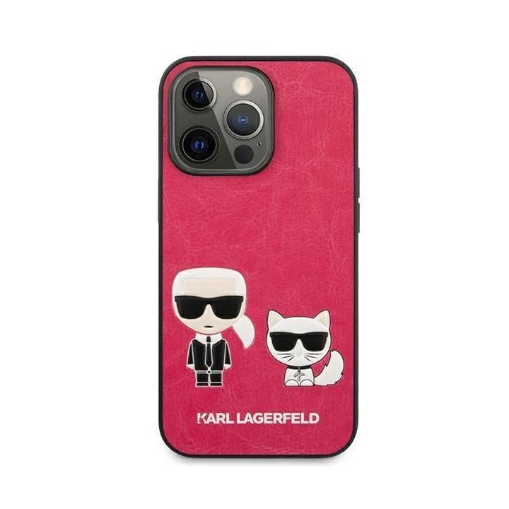 Karl Lagerfeld KLHCP13LPCUSKCP iPhone 13 Pro / 13 6,1 fuksija/juostelė deklas Ikonik Karl & Choupette