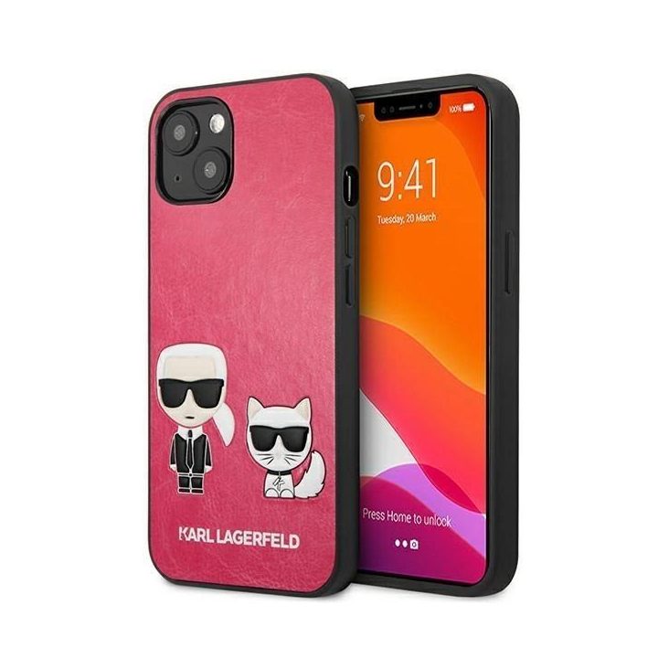 Karl Lagerfeld KLHCP13SPCUSKCP iPhone 13 mini 5.4 fuksija/juostelė deklas Ikonik Karl & Choupette