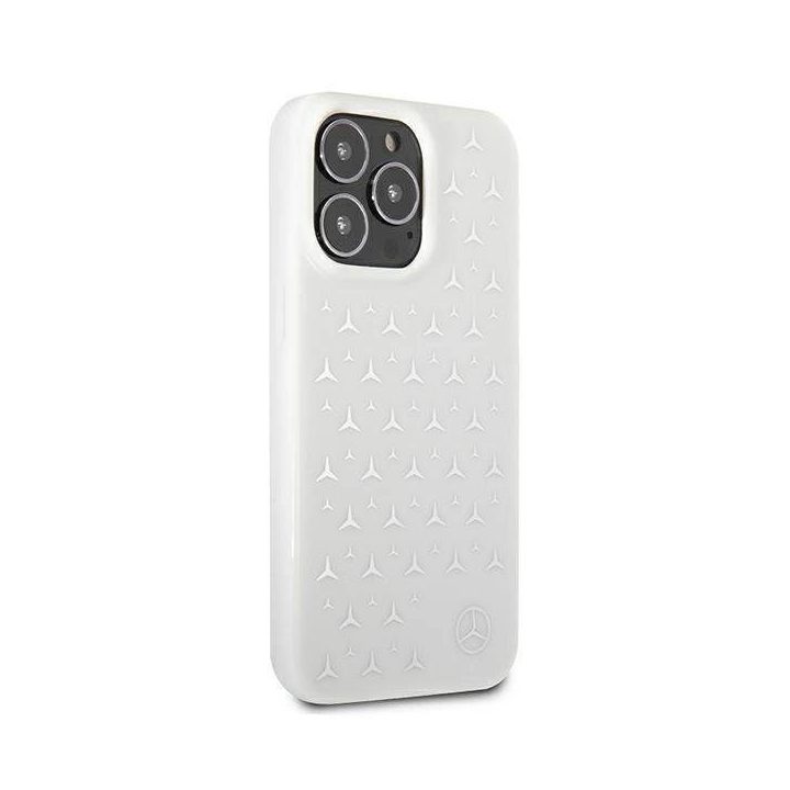 Mercedes MEHCP13XESPWH iPhone 13 Pro Max 6,7 baltos/baltos spalvos deklas Silver Stars Pattern