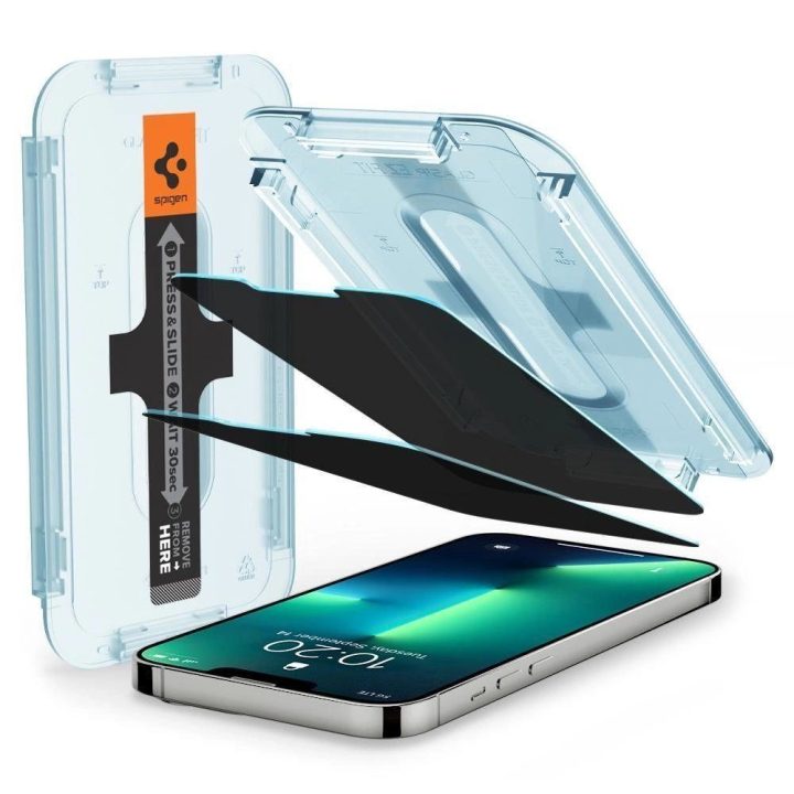 Apsauginis stiklas Spigen GLAS.TR EZ FIT 2 PAKETAI IPHONE 13 / 13 PRO PRIVACY