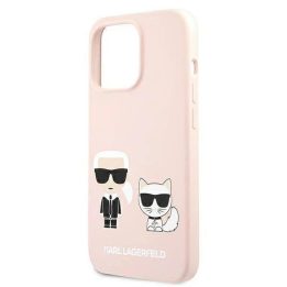 Karl Lagerfeld KLHMP13XSSKCI iPhone 13 Pro Max 6,7 deklas šviesiai rožinis silikoninis Ikonik Karl & Choupette Magsafe