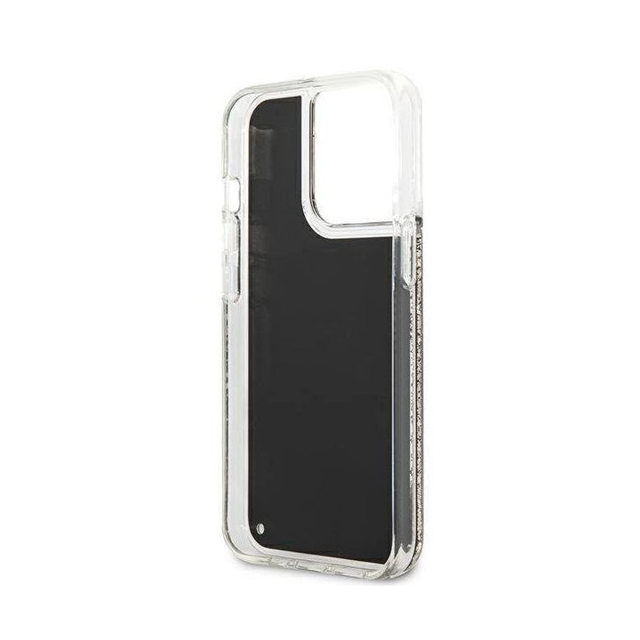 Karl Lagerfeld KLHCP13XLGGGKBK iPhone 13 Pro Max 6,7 juodos/juodos spalvos deklas Liquid Glitter Gatsby