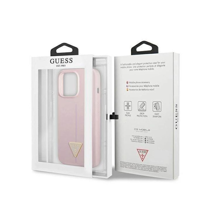 Guess GUHCP13XSLTGU iPhone 13 Pro Max 6,7 violetinės/violetinės spalvos deklas Silikoninis trikampis