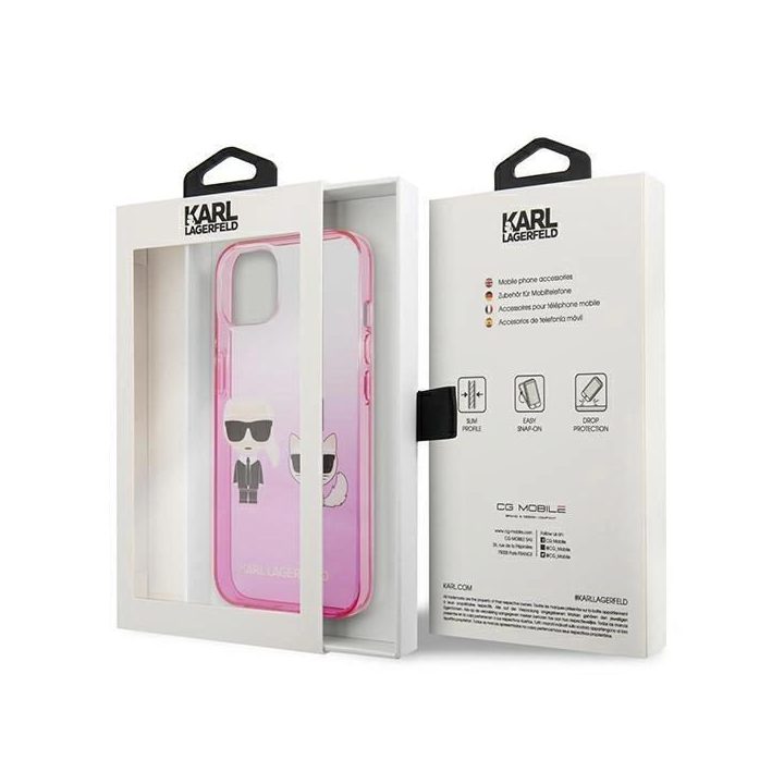 Karl Lagerfeld KLHCP13STGKCP iPhone 13 mini 5,4 deklas różowy/pink Gradient Ikonik Karl & Choupette