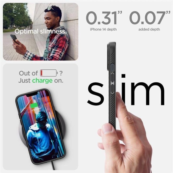 Spigen LIQUID AIR IPHONE 14 matinės juodos spalvos