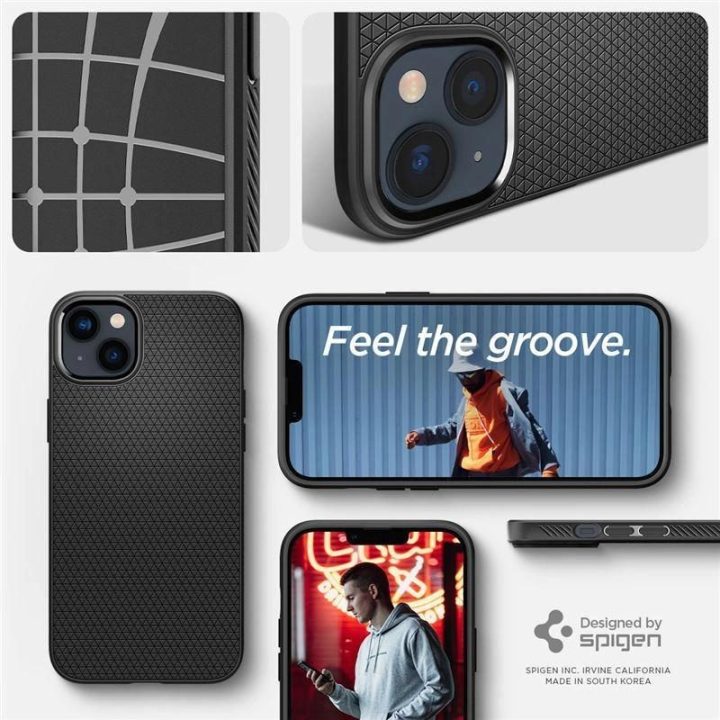 Spigen LIQUID AIR IPHONE 14 matinės juodos spalvos