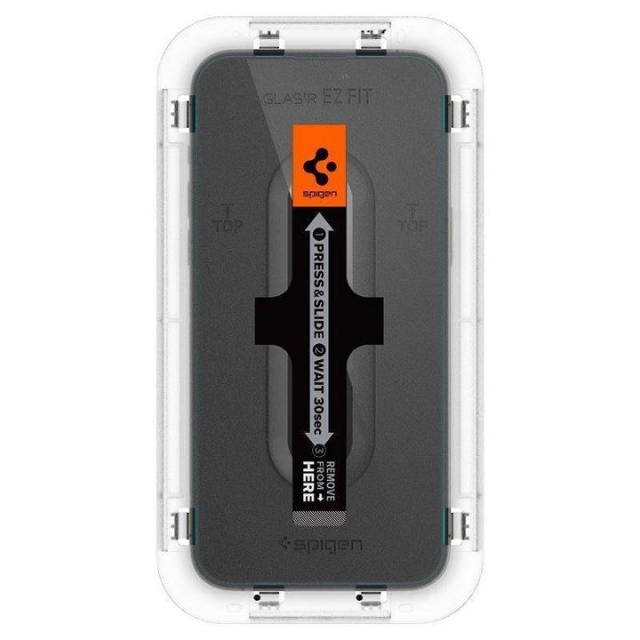 Grūdintas stiklas iPhone 14 Pro Max su Spigen Glas.tR EZ FIT aplikatoriumi (2 vnt.)