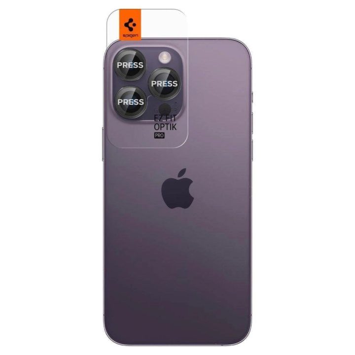 Spigen OPTIK.TR EZ FIT KAMEROS APSAUGA 2 PAKETAI IPHONE 14 PRO / 14 PRO MAX / 15 PRO / 15 PRO MAX BLACK