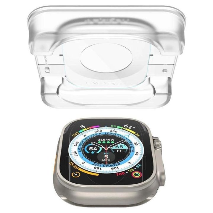 Apsauginis stiklas Spigen GLAS.TR EZ FIT 2 PAKUOTĖS Apple Watch ULTRA (49 MM) ŠVIESUS