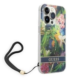 Guess GUOHCP14XHFLSB iPhone 14 Pro Max 6,7 mėlynas / mėlynas deklas Gėlių dirželis