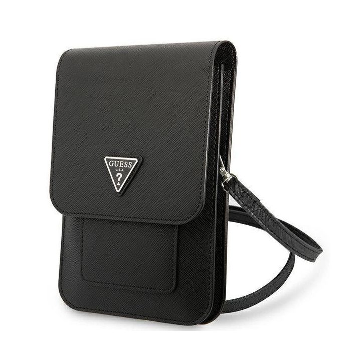 Guess rankinė GUWBSATMBK juoda / juoda Saffiano trikampis