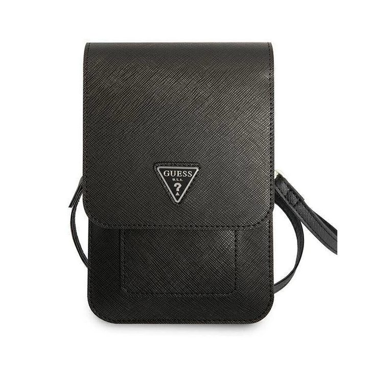 Guess rankinė GUWBSATMBK juoda / juoda Saffiano trikampis