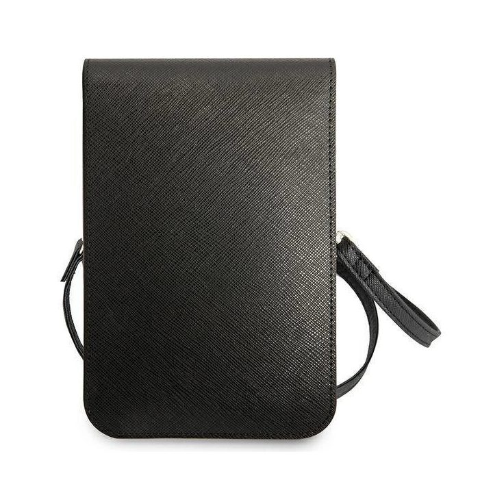 Guess rankinė GUWBSATMBK juoda / juoda Saffiano trikampis
