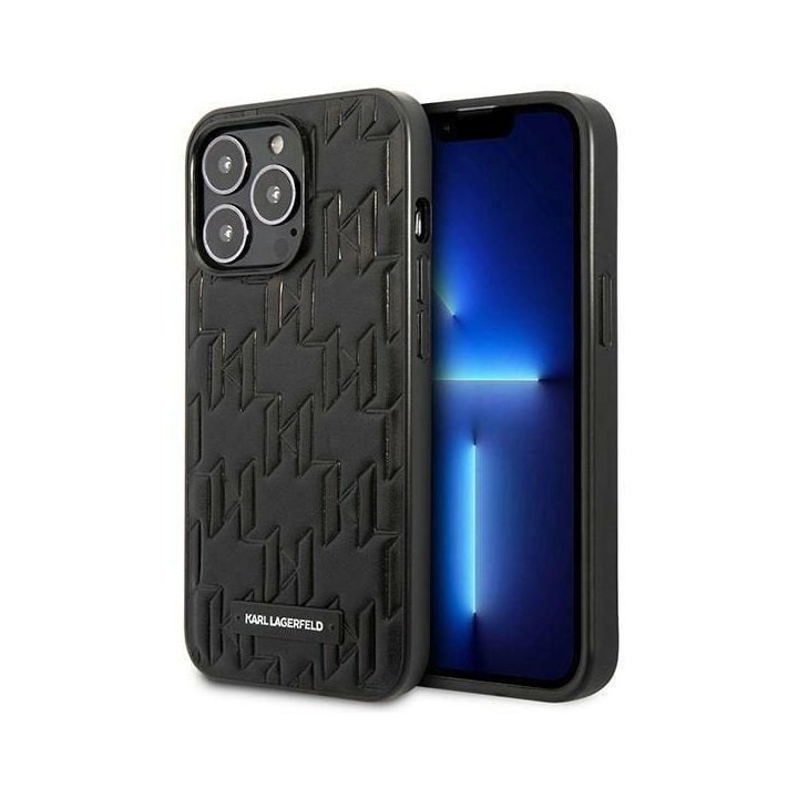 Karl Lagerfeld KLHCP13LMNMP1K iPhone 13 Pro / 13 6,1 deklas juodas / juodas Monogramos plokštelė