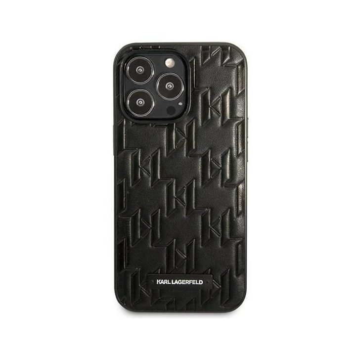Karl Lagerfeld KLHCP13LMNMP1K iPhone 13 Pro / 13 6,1 deklas juodas / juodas Monogramos plokštelė