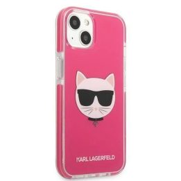 Dėklas Karl Lagerfeld Choupette Head na iPhone 13 mini - fuksjowy