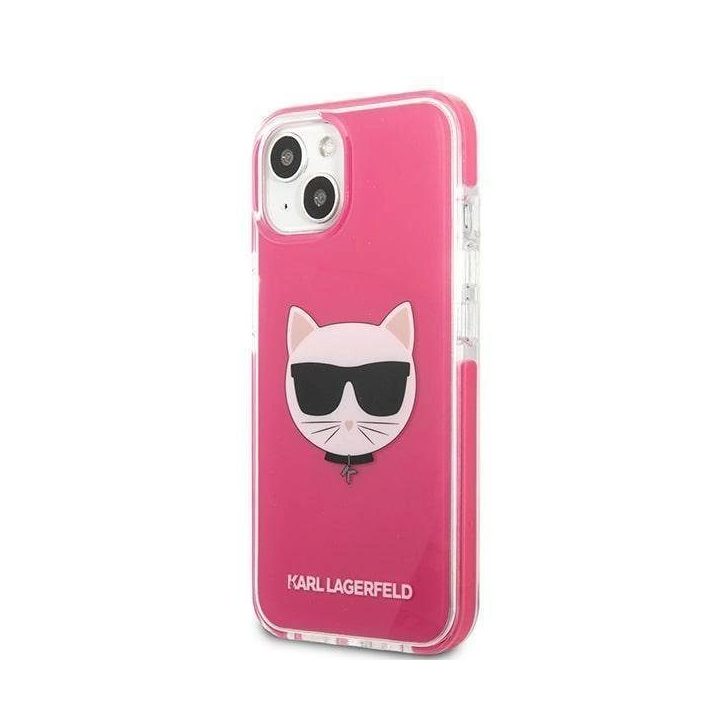 Dėklas Karl Lagerfeld Choupette Head na iPhone 13 mini - fuksjowy