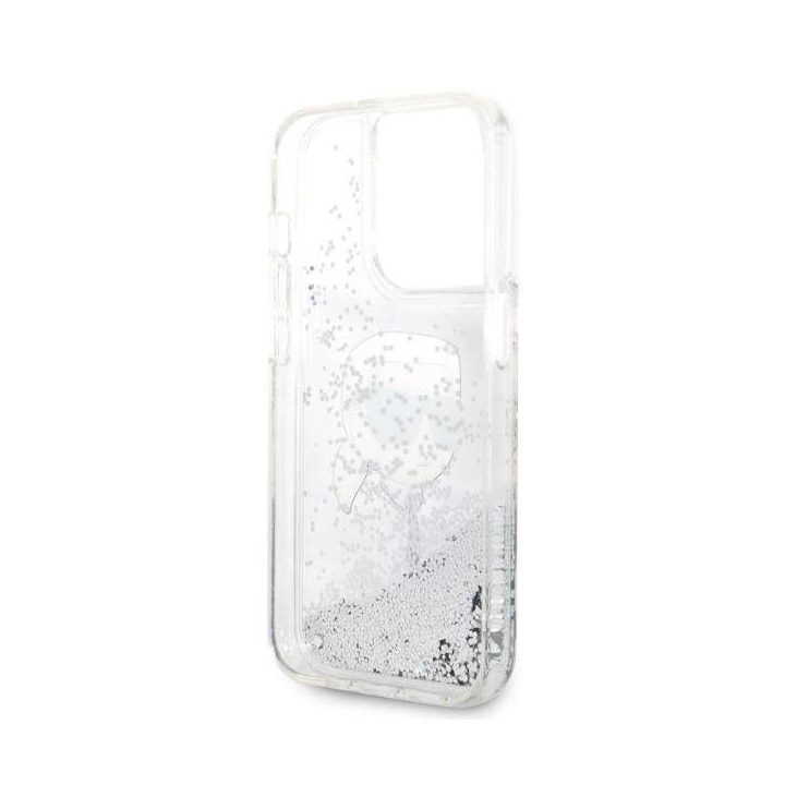 Karl Lagerfeld KLHCP14LLNKHCH iPhone 14 Pro 6,1 sidabrinis/sidabrinis deklas Glitter Karl Head