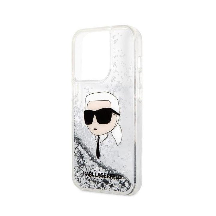 Karl Lagerfeld KLHCP14LLNKHCH iPhone 14 Pro 6,1 sidabrinis/sidabrinis deklas Glitter Karl Head