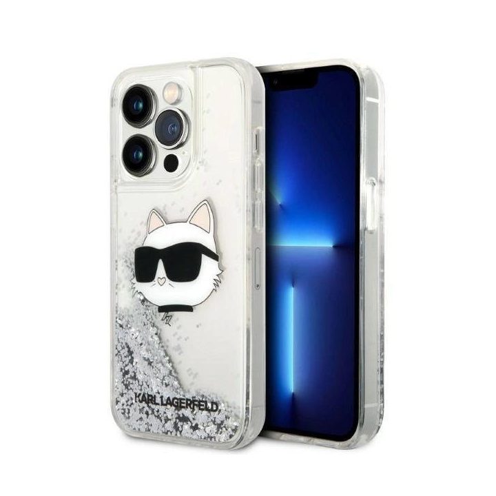 Karl Lagerfeld KLHCP14XLNHCS iPhone 14 Pro Max 6,7 sidabrinis/sidabrinis deklas Glitter Choupette Head