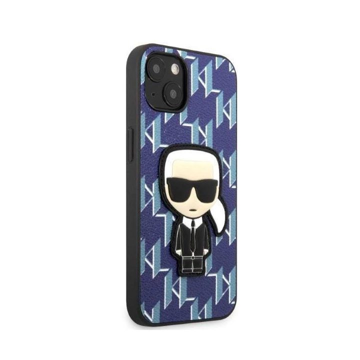 Karl Lagerfeld KLHCP13MPMNIKBL iPhone 13 6,1 deklas mėlyna/mėlyna Monogram Ikonik Patch