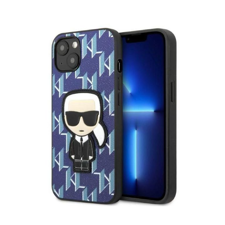Karl Lagerfeld KLHCP13MPMNIKBL iPhone 13 6,1 deklas mėlyna/mėlyna Monogram Ikonik Patch